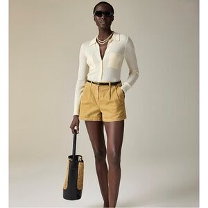 NWT J. Crew 3" Pleated Heritage Chino Short Honey Brown